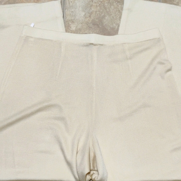 Vintage Donna GISPA Knit Cream Wide Leg, High Waisted Pants - Picture 9 of 14